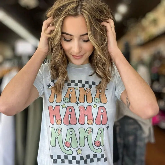 Checkered Mama Teenext Level Teegraphic Teemothers Day Tee