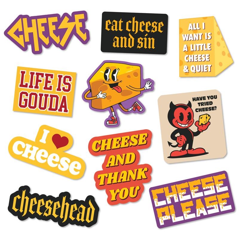 Cheese Stickers Extra Large Stickers for Adults Funny Adhesives with Memes Sarcastic  Funny Food  Multi