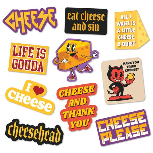 Cheese Stickers Extra Large Stickers for Adults Funny Adhesives with Memes Sarcastic  Funny Food  Multi