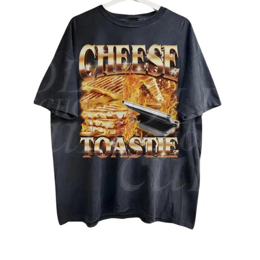 Cheese Toastie Vintage Graphic T-shirts, 90s Graphic T-Shirt,Trendy Aesthetic Vaporwave Tee, Retro Food Lover Funny Gag Tshirt, Weird Shirts, Tropical
