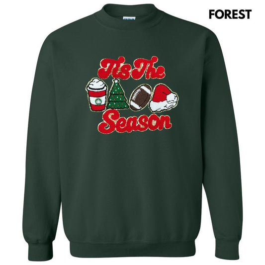 Chenille Tis The Season Patch Sweatshirt
