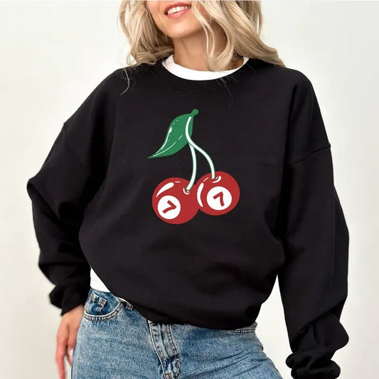 Cherry 7 Ball Vintage Sweatshirt, Retro Billiard Lovers Sweater, Comfort Colors Cherry 7 Ball Vintage Shirt, Retro Billiard Lovers Graphic Tee, Y2k Cherry 90s Unhinged Shirt, Sarcastic Women's Top, Womenswear, Cotton Comfy Fabric Relaxed Fit Style