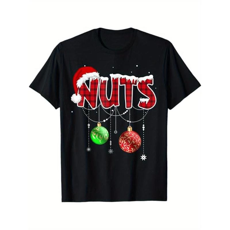 Chest Nuts Funny Matching Chestnuts Christmas Couples Nuts T-Shirt, 100% Cotton, Gift for Men Women Dad Mom Friends, S-XXXL, Black Made in USA