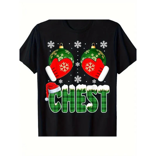 Chestnuts Matching Family Funny Chest Nuts Christmas Couples T-Shirt-220g 100% Cotton made in usa