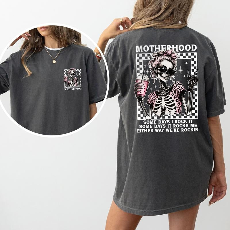 ChicCotton Motherhood Comfort Colors Shirt, Funny Mom Life T-shirt, Cool Mom Graphic Tee, Funny Skeleton Mama Clothing, Mom Appreciation Gifts