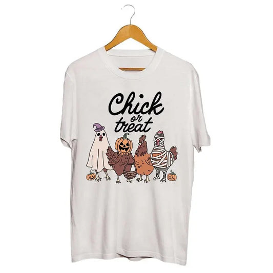 Chick Or Treat Halloween Unisex T-Shirt, Halloween Chicken T-Shirt, Halloween Funny Chicken Shirt, Ghost Chicken Shirt, Chicken Lovers Shirt