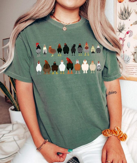 Chicken Breeds Farm Animal Lover T-Shirtstyle{n002}2