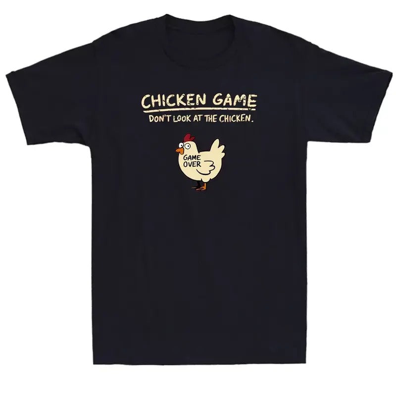 Chicken Game Don't Look At The Chicken Funny Chicken Meme Vintage Men's T-Shirt, unisex tee, gift for him for her, mother's day, game lovers, casual