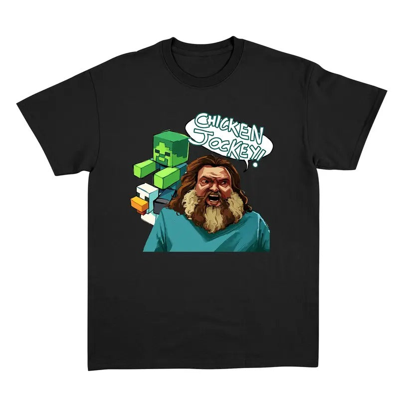 Chicken Jockey Shirt, Funny Minecraft Zombie Riding Chicken Shirt, Cute Gaming Shirt