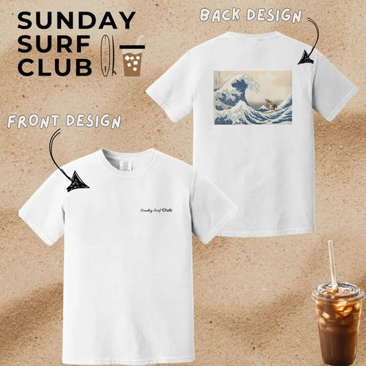 Chicken Joe Funny Meme Shirt, Great Wave of Kanagawa Design, Surfs Up Tee, Front and Back Printing Shirt, Comfort Colors, Unisex GarmentDyed