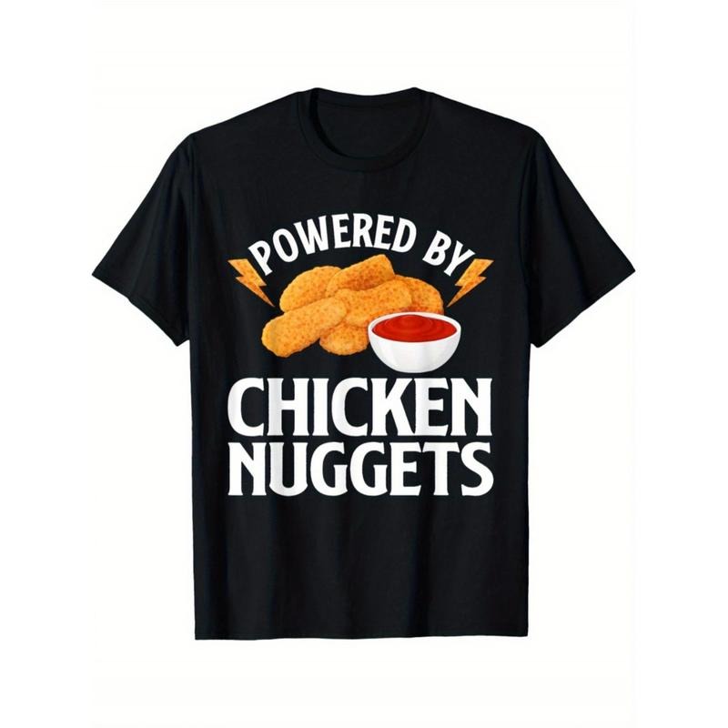Chicken Nuggets Sauce Lightning Power Funny Sayings Men's T-shirt Trendy Cotton Tops Short Sleeve, Street Style Short Sleeve Tee, Comfort Tee, Casual Summer Tee, Must-have Fashionable Tee made in usa