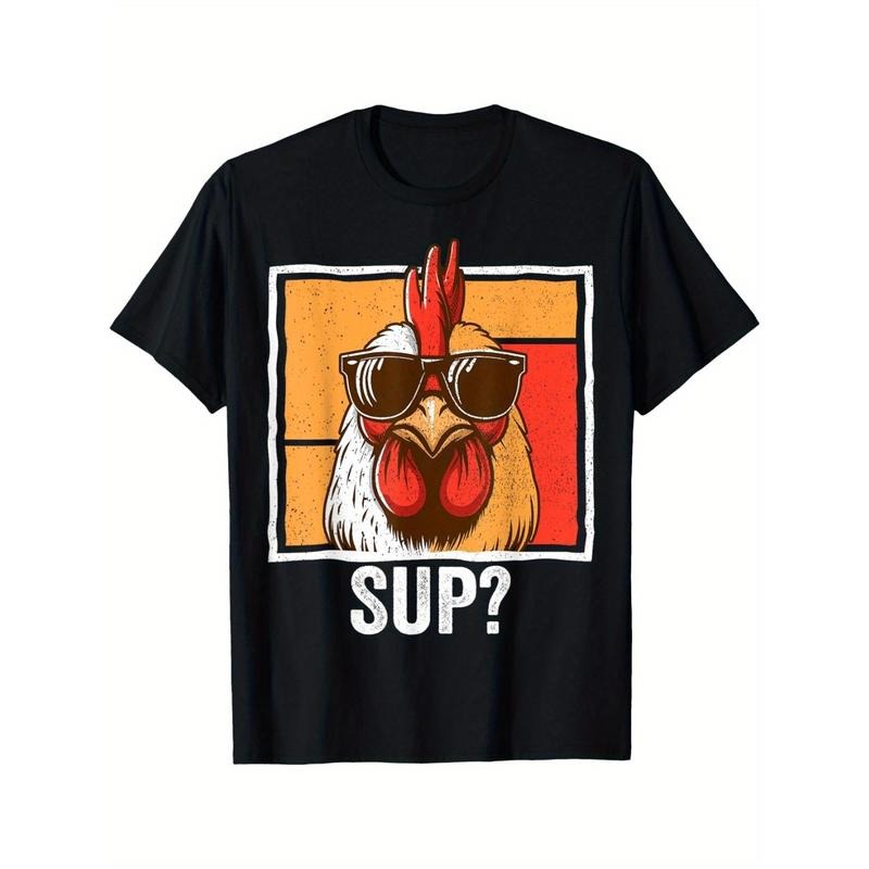 Chicken Sunglasses Animal Farm Funny For Farmer Men T-Shirt made in usa