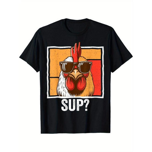 Chicken Sunglasses Animal Farm Funny For Farmer Men T-Shirt made in usa