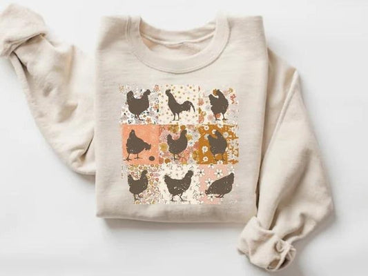 Chicken Sweatshirt, Mothers Day Chicken Sweatshirt, Women Chicken Sweatshirt, Love Chickens, Animal Sweatshirt, Funny Farmer Farm Hoodie