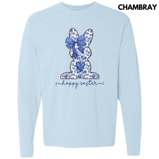 Chinoiserie Happy Easter Long Sleeve Comfort Colors T-Shirt 'NLB'