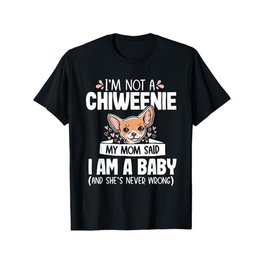 Chiweenie Dog Lover's Funny T-Shirt - 100% Cotton, Black, Sizes S-XXXL, Perfect Gift for Mom or Dad, 180g Fabric, Great for Halloween & Christmas  made in usa