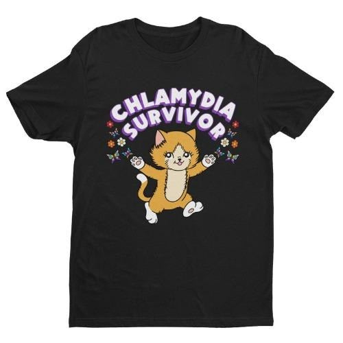 Chlamydia Survivor, Weird Shirt, Meme Shirt, Funny Unisex Shirt, Funny T Shirt, Sarcastic Shirt, Ironic Tee, Offensive, Inappropriate Tee made in usa