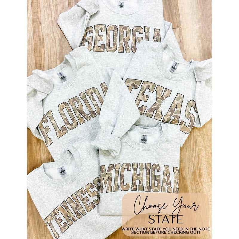Choose Your State Camo Graphic Top