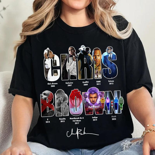 Chr1s Br0wn Shirt - 11 11 Tour 2024 Concert  Music Album Print Short Sleeve T-Shirt Vintage 90s Music Tee Merch Men Women Fit Top