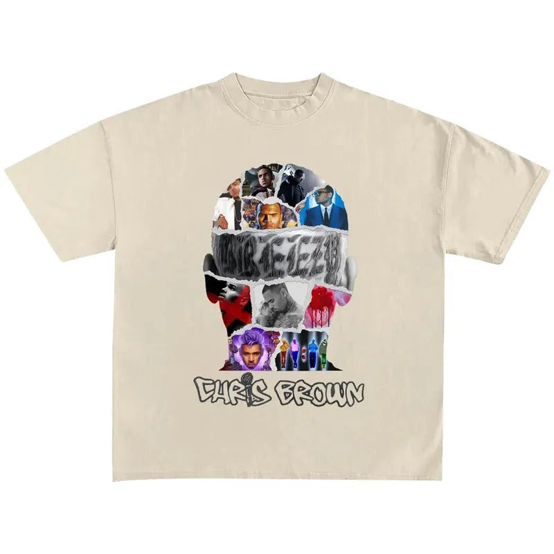 Chr1s Br0wn Shirt - Music Album Print Short Sleeve T-Shirt Vintage 90s Music Tee Merch Men Women Menswear Top