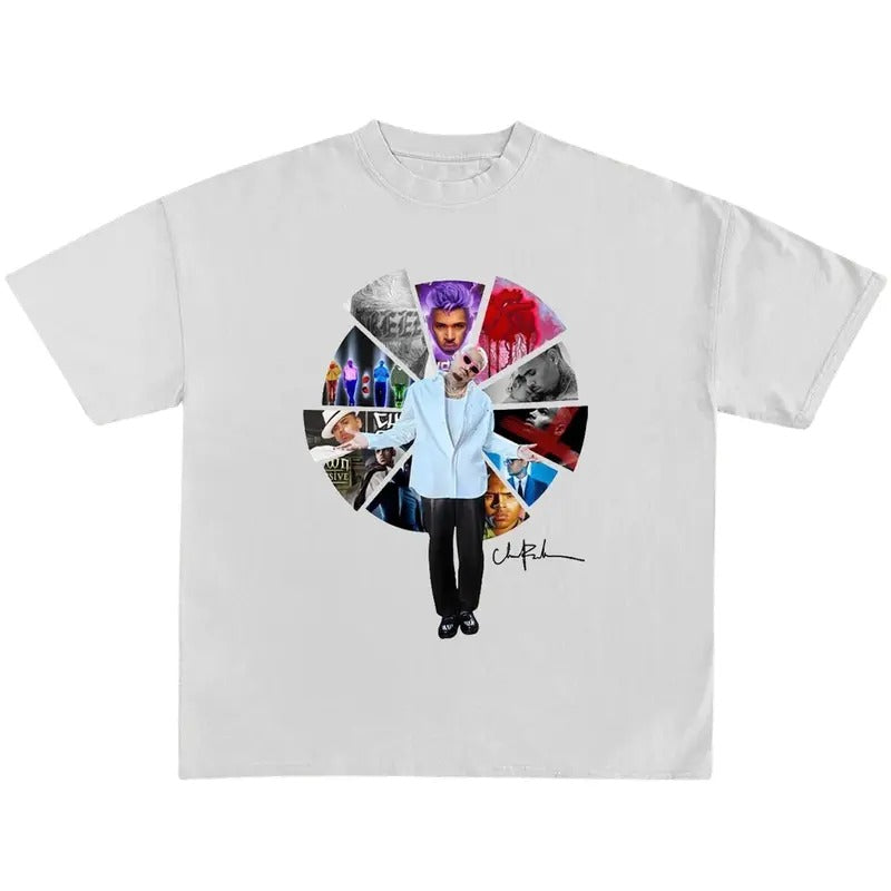 Chr1s Br0wn Shirt - Music Album Print Short Sleeve T-Shirt Vintage 90s Music Tee Merch Men Women Menswear Topstyle{n002}2