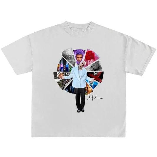 Chr1s Br0wn Shirt - Music Album Print Short Sleeve T-Shirt Vintage 90s Music Tee Merch Men Women Menswear Topstyle{n002}2