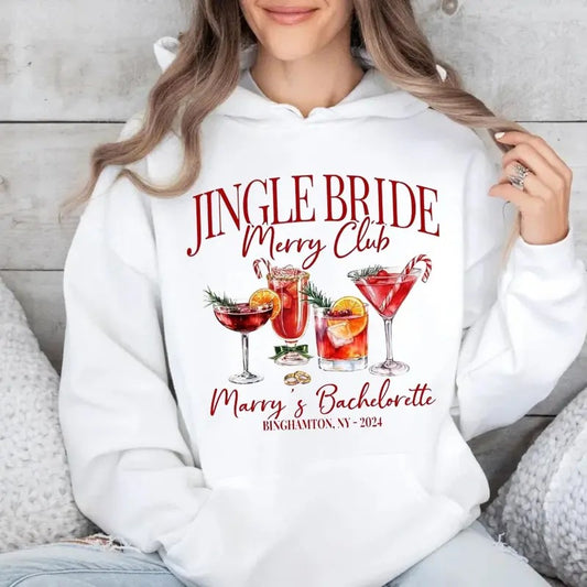 Christmas Bachelorette, Bridee Sweatshirt, Vintage Christmas Bachelorette Shirts, Jingle Bridee Bachelorette Party Hoodie, Unisex Sweater Pullover Tee