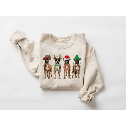Christmas Boxer Sweatshirt, Christmas Shirt, Boxer Shirt, Dog Christmas Shirt, Boxer Lover Shirt, Dog Mom Shirt, Holiday Sweater, Xmas gift