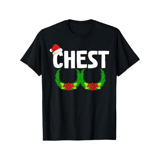Christmas Chestnuts Graphic T-Shirt, 100% Cotton, Stretch Fit, Round Neck, Unisex, Vintage Style, All-Season Tee, Ideal Gift for Family and Friends Made in USA