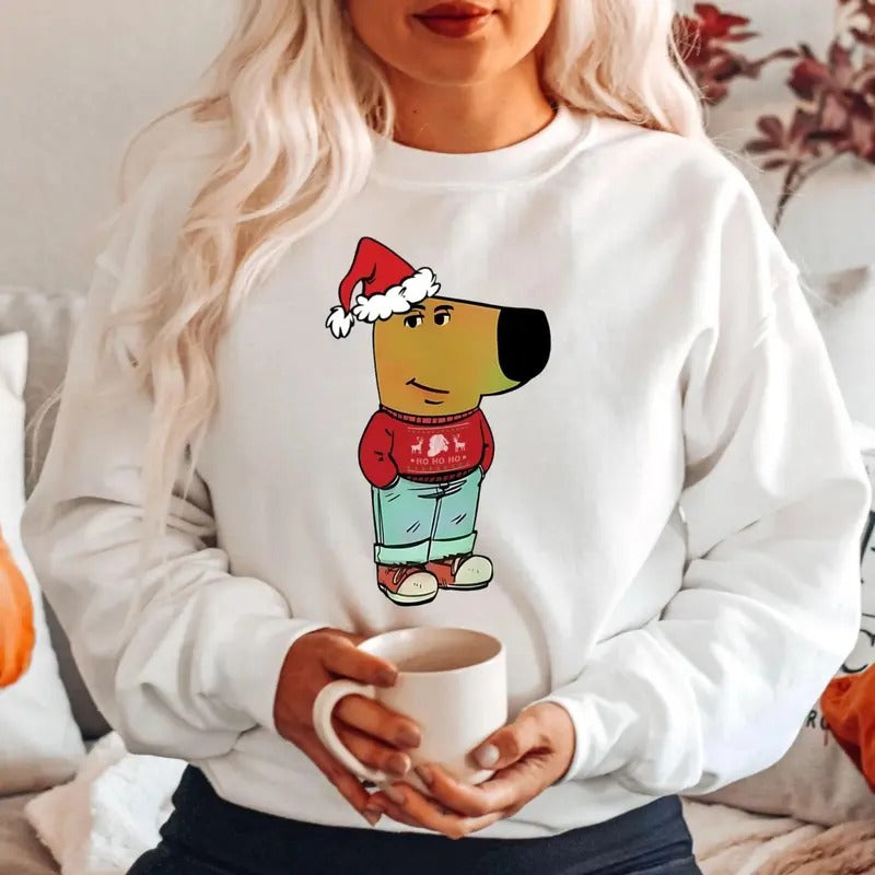 Christmas Chilling Shirt - Chill Guy Shirt - Social Media Meme Shirt - Christmas Dog Shirt - Funny Dog Shirt - Trending Meme Christmas Shirt - Christmas Gifts