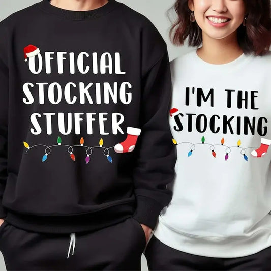 Christmas Couples Matching Sweatshirt, Matching Christmas Sweatshirt, Xmas Couple Shirt, Funny Christmas Sweatshirt, Official Stocking Stuffer, Family Christmas