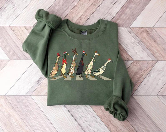 Christmas Ducks Sweatshirt, Duck Christmas Shirt For Women, Funny Animals Christmas Sweatshirt, Farm Lover Gift, Funny Christmas Shirtstyle{n002}2