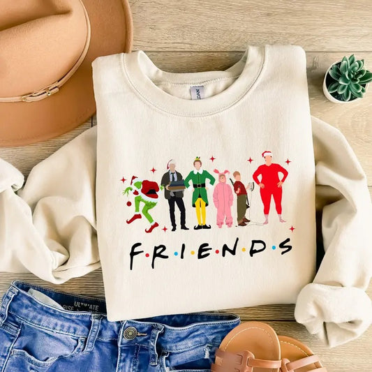 Christmas Friends Sweatshirts, Christmas Movie Tee, Funny Christmas Shirt, Christmas Party Sweater, 90's Movie sweater, Christmas Elf