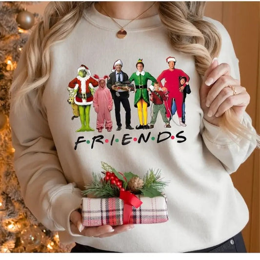 Christmas Friendsss Movie Characters Sweatshirt, Friendsss Movie Christmas Shirt, Vintage Movie Tee Shirt, Christmas Gift Sweater