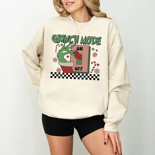 Christmas Grinch Mode Funny Sweatshirt, Grinch Christmas Sweatshirt, Christmas Sweatshirt, Grinch Sweatshirts, Christmas Vibe, Gift for All