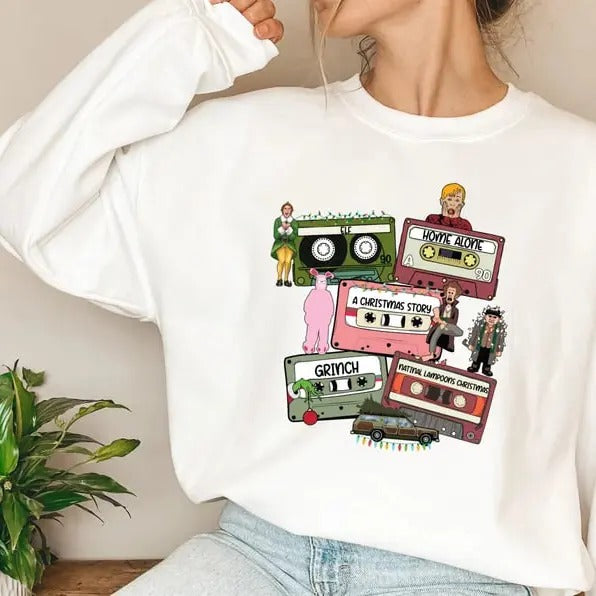 Christmas Movie Shirt, Christmas Movies Characters Hoodie, Christmas Song Sweatshirt, Christmas Vintage Movie Sweatshirt