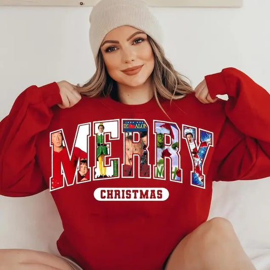 Christmas Movie Sweatshirt Retro Christmas, Christmas Characters Sweatshirt