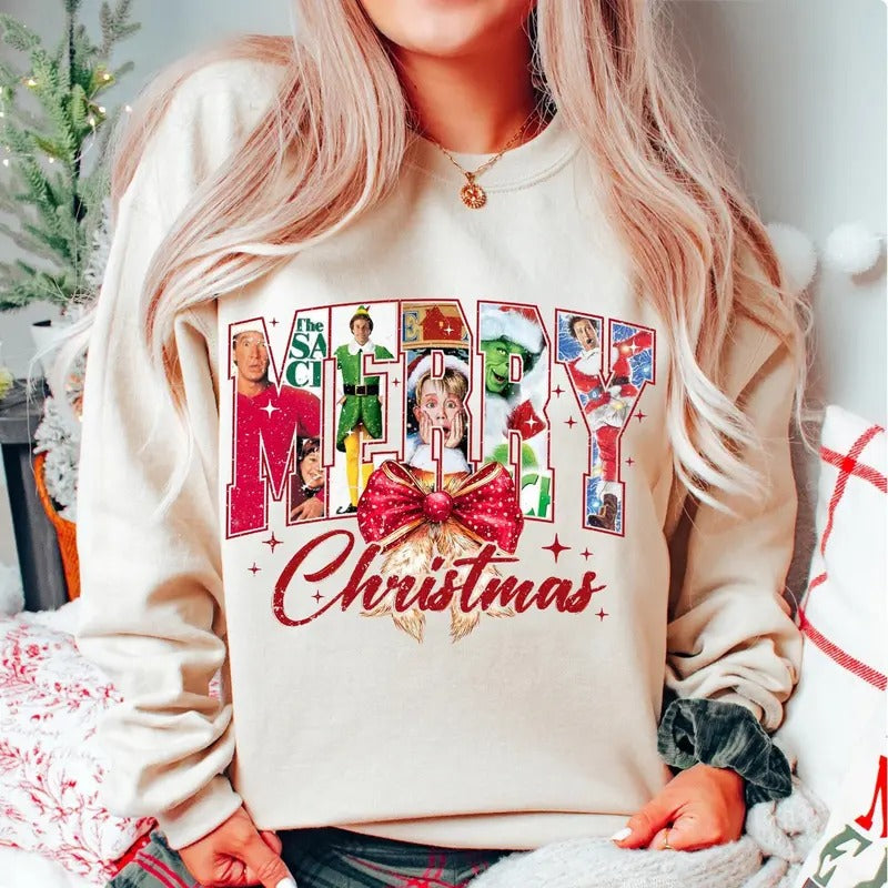 Christmas Movie Sweatshirt Tshirt, Christmas Characters Shirt, Funny Christmas Shirt, Unisex Short Sleeve Tee