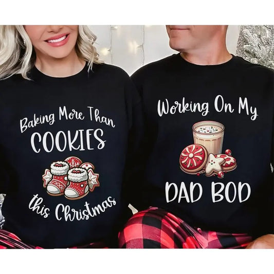 Christmas Pajamas Couple Christmas Pregnancy Announcement Baby Reveal Funny Matching Parent Tee Xmas Pregnant Mom Maternity Gift Adult Humor