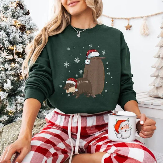 Christmas Pesto and Moo Deng Friendship Shirt, Christmas Penguin and Hippo Friendship-1.jpg