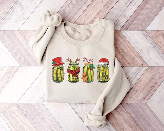 Christmas Pickle Sweatshirt, Funny Christmas Pickle Shirt, Retro Canned Pickles Shirt, Pickle Lover Shirt, Christmas Gifts, Pickle Shirt, Xmas Shirt