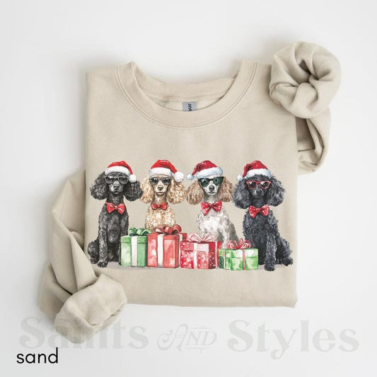 Christmas Poodle Sweatshirt, Poodle Mom Dad T-shirt, Poodle Gifts, Holiday Pet Parent Gifts, Funny Christmas Dog Shirt Standard Poodle Shirt