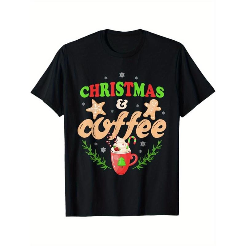 Christmas Printed, Men's Cotton T-shirt, Graphic Tee Men's Xmas Outdoor Clothes, Men's Clothing, Casual Short Sleeve Crew Neck T-shirt, Tops For Men, Gift For Men made in usastyle{n002}4