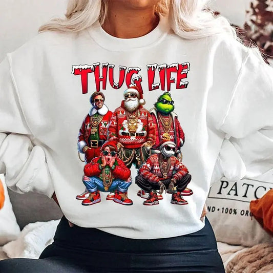 Christmas THUGLIFE Shirt, Christmas Movies Characters Shirts, Trending Graphic Tee Comfort Cotton Fabric Top
