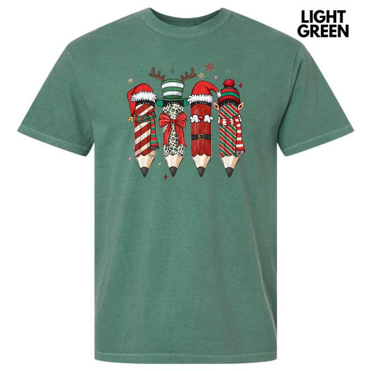 Christmas Teacher Pencils Comfort Colors T-Shirt