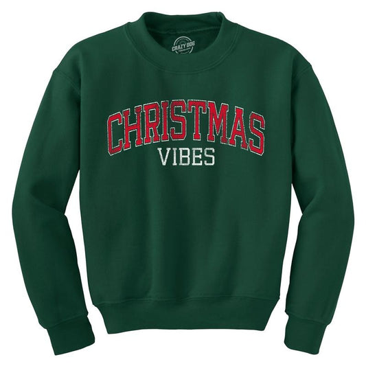 Christmas Vibes Crewneck Sweatshirt Funny Xmas Holiday Season Lovers Longsleeve Sweatshirt Funny Sweater Christmas Crew Neck Novelty Sweatshirts for Men Forest