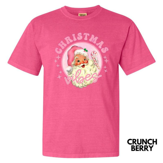 Christmas Vibes Retro Santa Comfort Colors T-Shirt