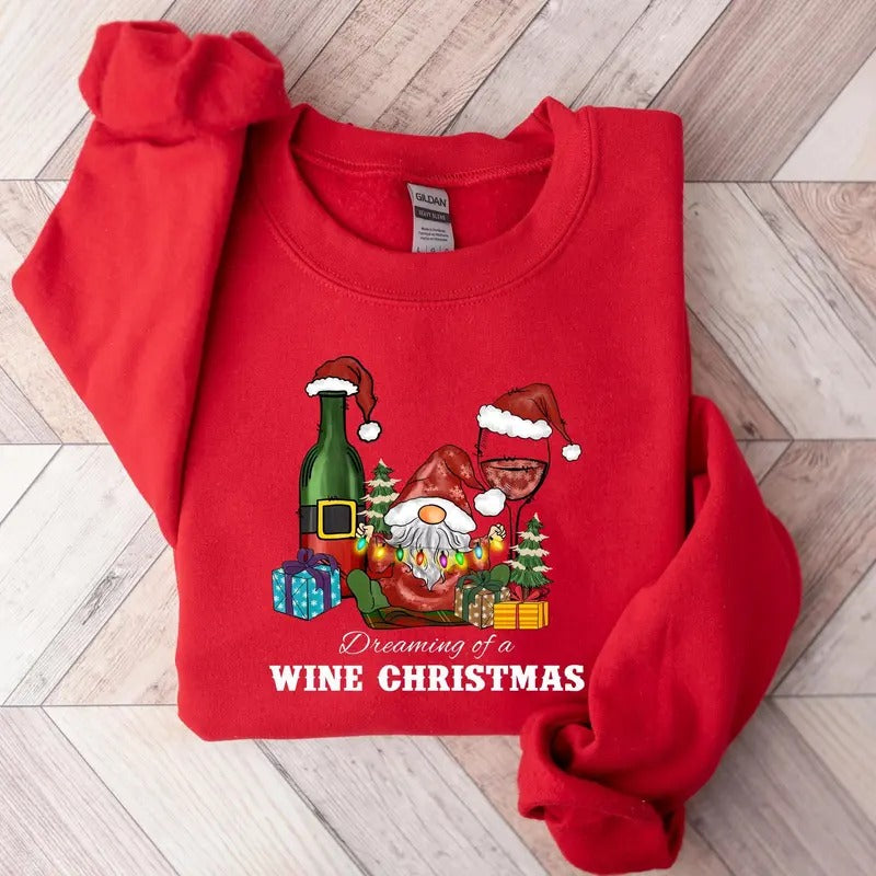 Christmas Wine Shirt, Merry Christmas Tee, Wine Lover Gift Christmas Party Tee, Santa Wine Glass, Cheers Christmas Tee, Alcohol Lover Gift