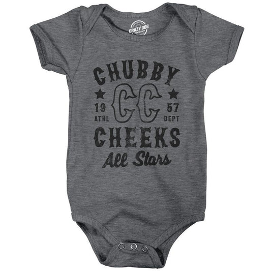 Chubby Cheeks All Stars Baby Bodysuit Funny Cute Sport Team Champs Jumper For Infants Funny Baby Onesies Funny Sarcastic Onesie Novelty Onesie Black -