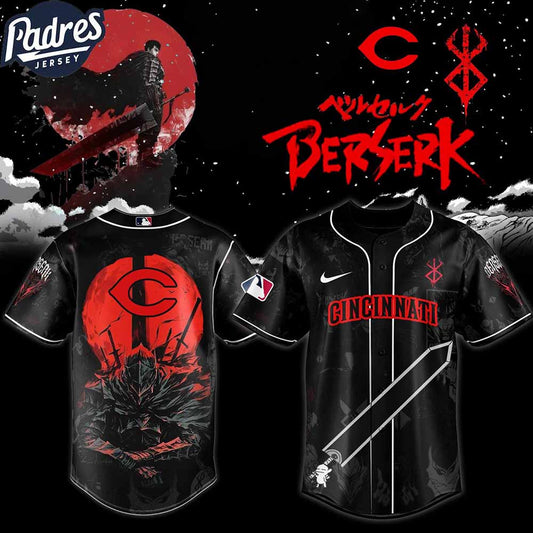 Cincinnati Reds MLB X Berserk Personalized Baseball Jersey - Padres Jersey Oasis: Elevate Your Baseball Style Game